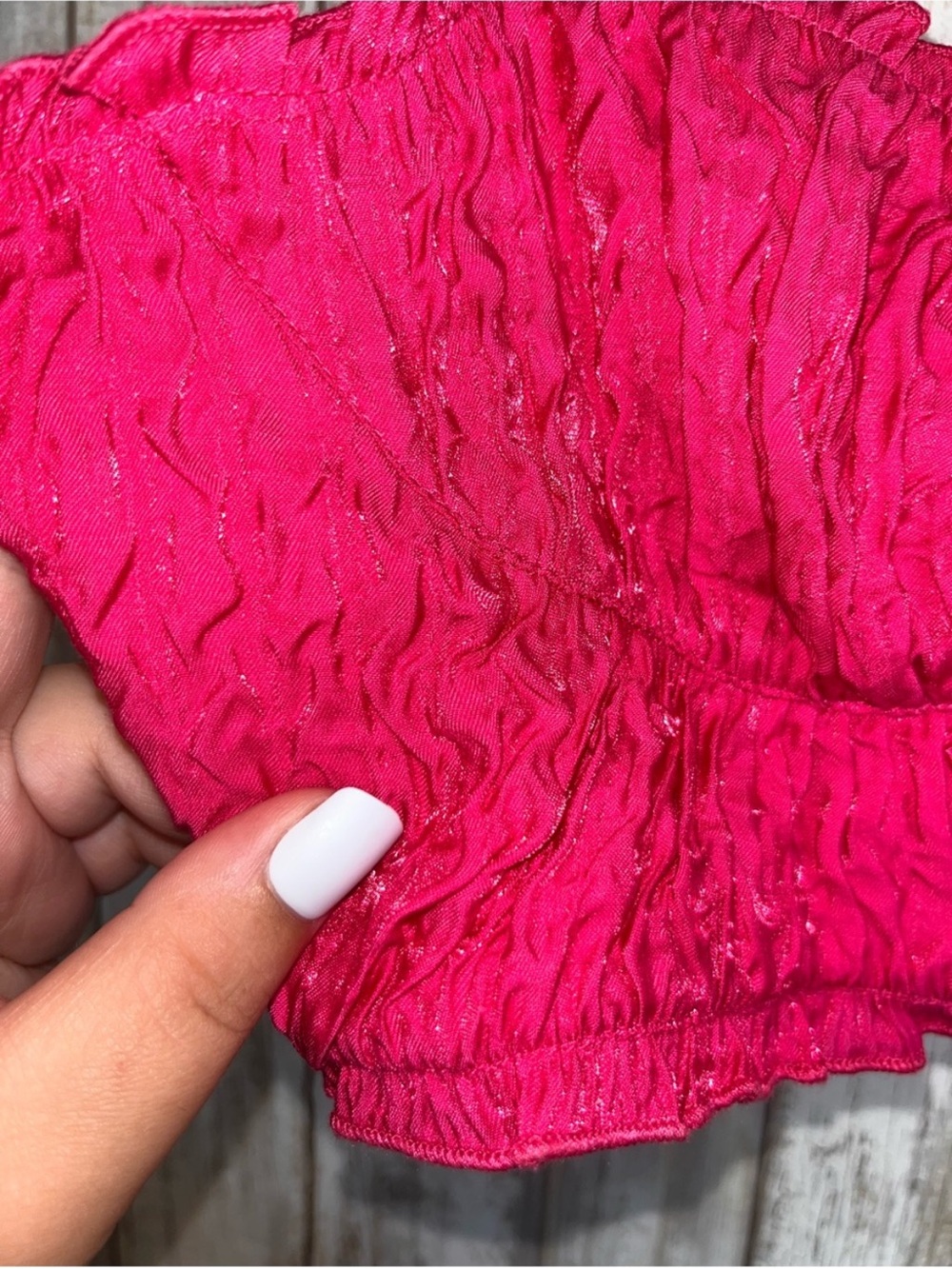 Zara Fuchsia Textured Bustier Crop Top NWT Large Ruched Bralette Party - Picture 4 of 7